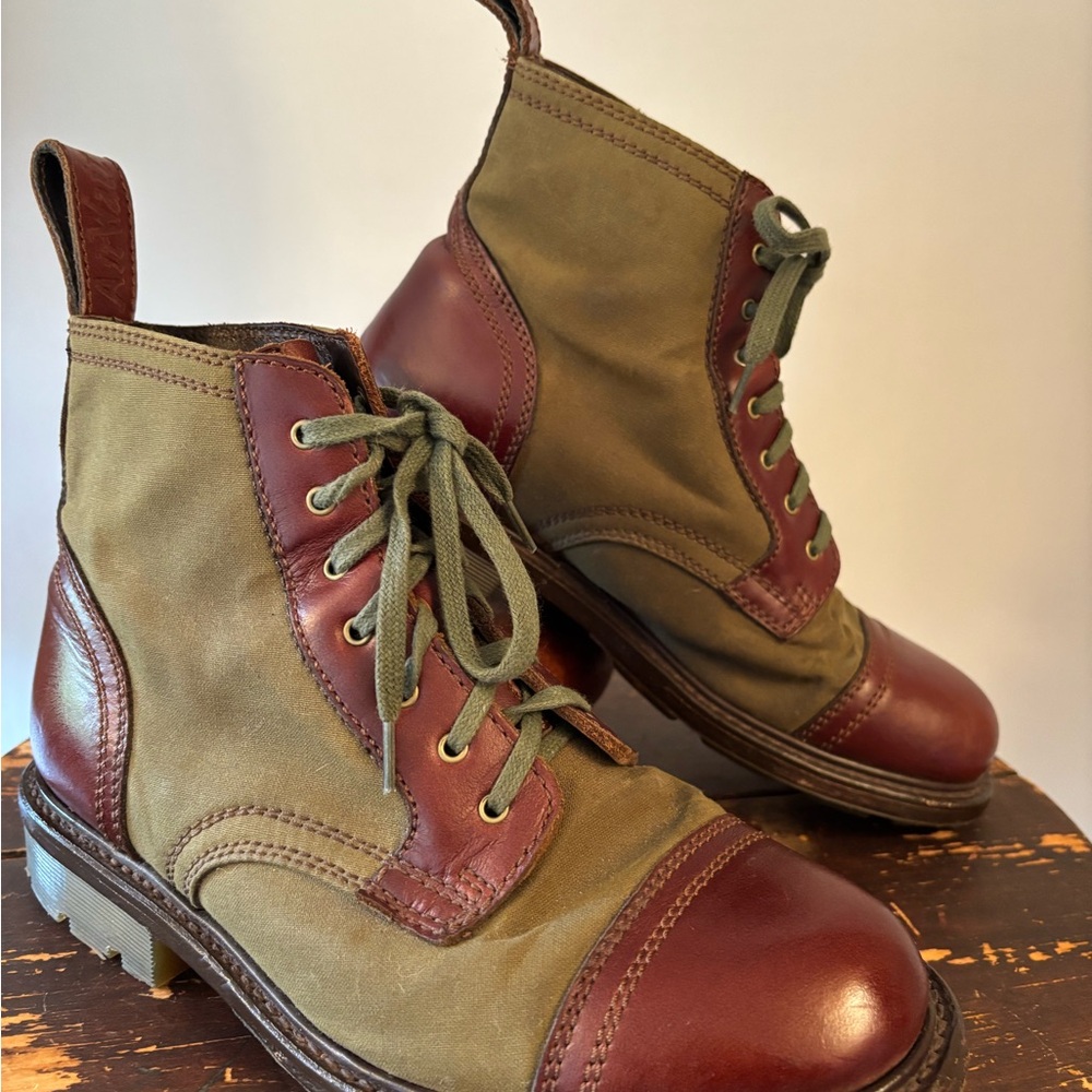 Vintage Dr. Marten’s Oil Clothe and Leather Ferdinand Boot. Wos 8 Men’s 7. Mint! - Picture 2 of 10